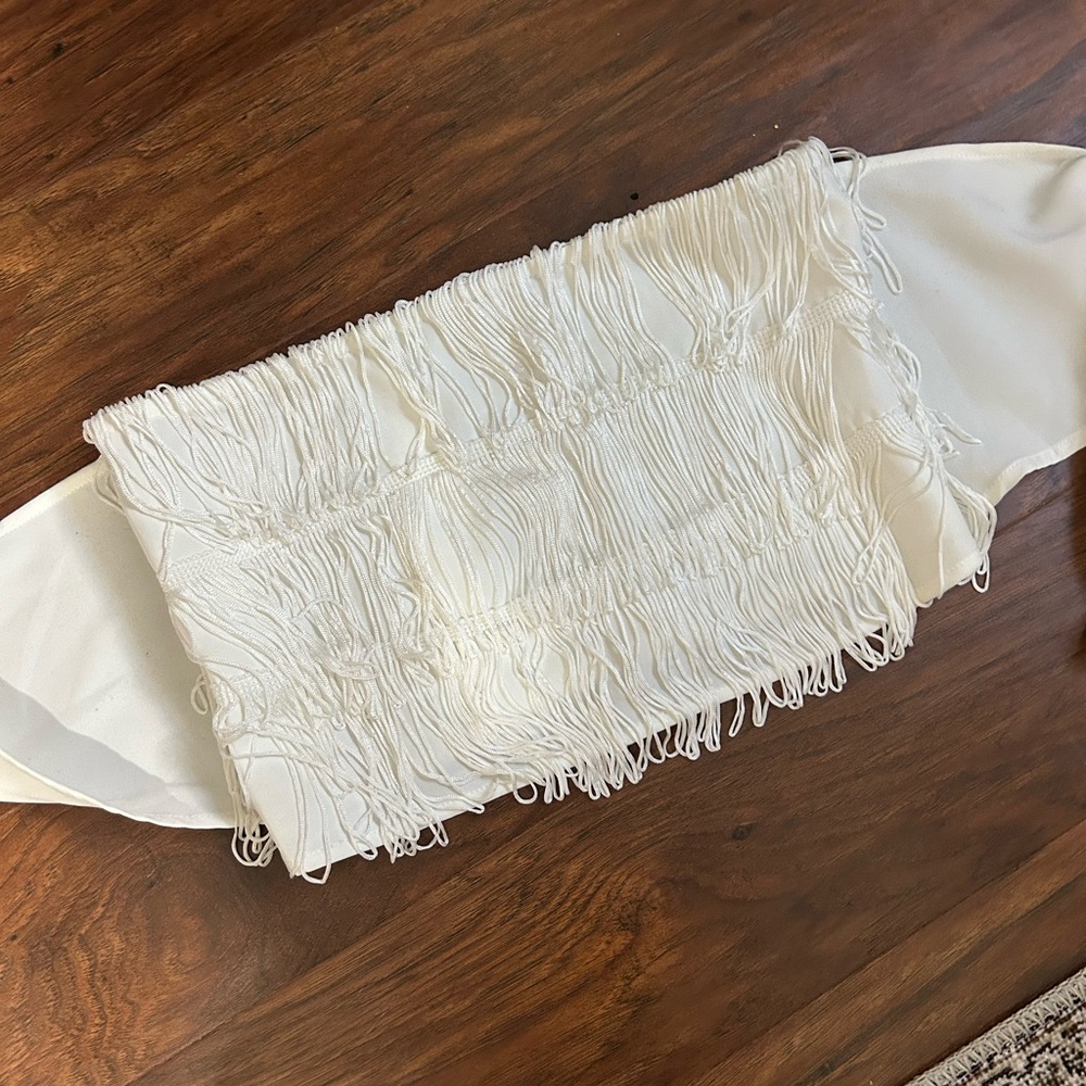 Altard State white fringe top